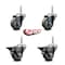 Service Caster 3 Inch Gray Polyurethane Wheel Swivel 34 Inch Threaded Stem Caster Set 2 Brakes SCC SCC-TS20S314-PPUB-34212-2-PLB-2 - alternate 4